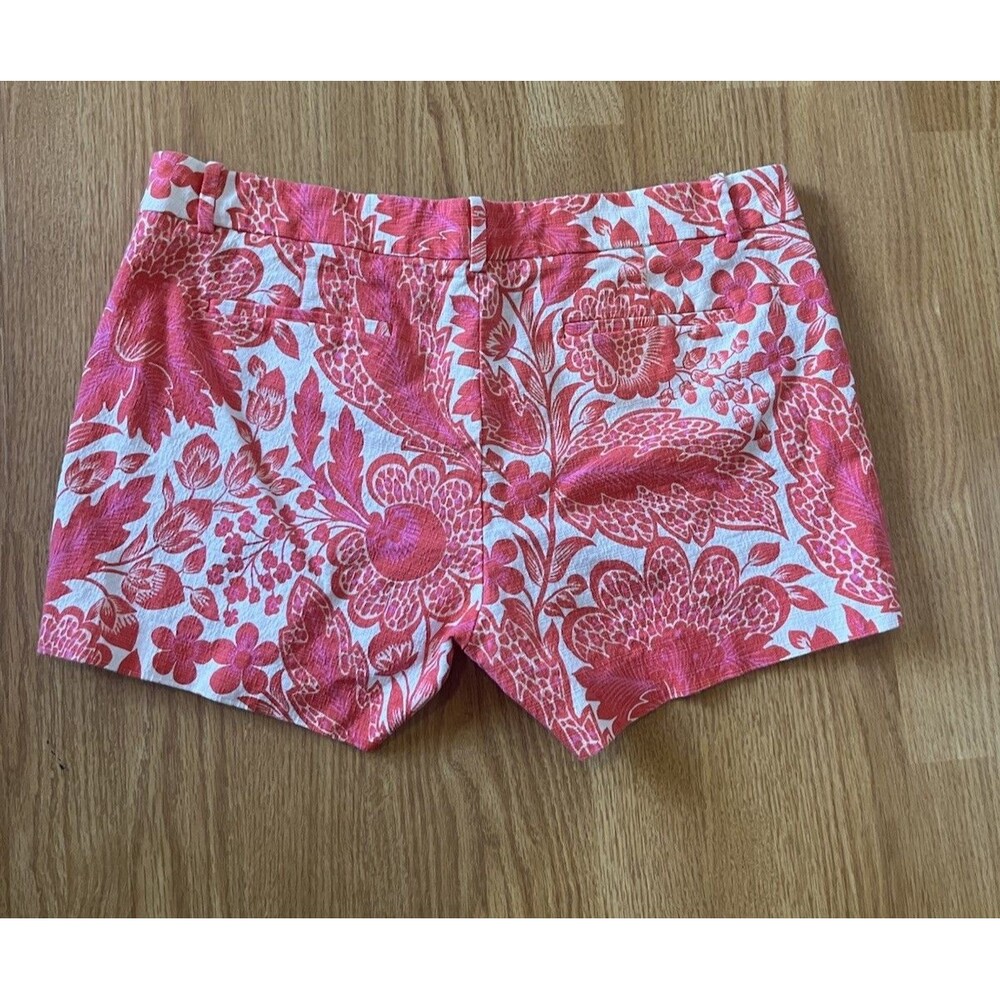 J Crew Pink White Floral Textured Chino Shorts Size 10 - Picture 2 of 9
